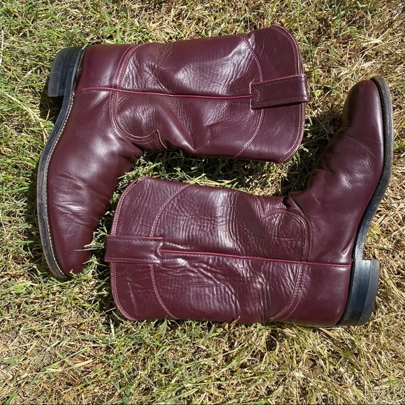 Justin Boots Shoes - 🔴JUSTIN ROPER 🌸VINTAGE 🥾BURGUNDY WMNS BOOTS 6.5